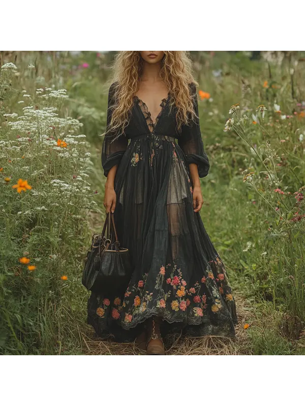 Women's Resort Boho Chic Maxi Dress - Cominbuy.com 