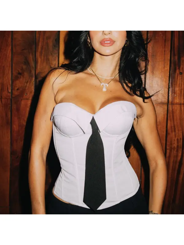 Street Hottie Chest Wrap Tie Pure Desire Chest Wrap Solid Color Vest - Cominbuy.com 