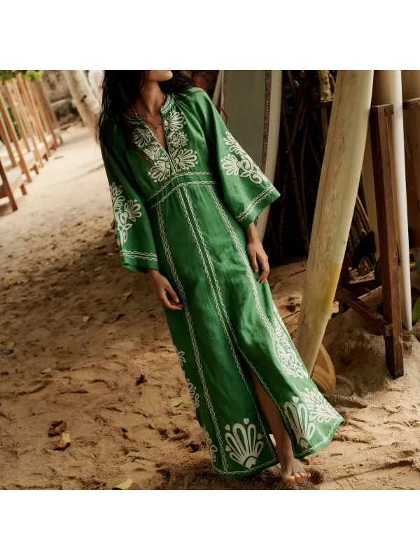 Ethnic Print Holiday Beach Dress - Realyiyishop.com 