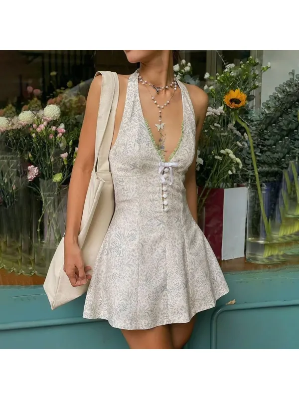 Holiday Suspender Floral Dress - Geocici.com 