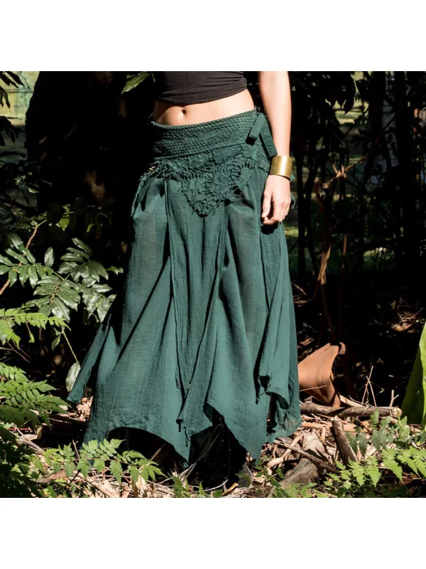 Retro Casual Lace Drawstring Skirt - Geocici.com 