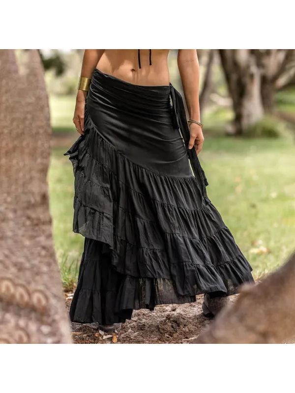 Women's Vintage Lace-Up Skirt - Geocici.com 