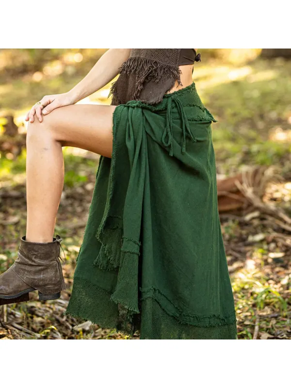 Casual Retro Lace-Up Skirt - Geocici.com 