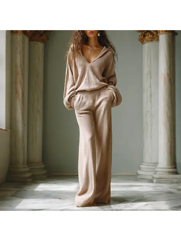 Women's Elegant Long-sleeved Trousers Suit Casual Loose And Comfortable Home Comfort Suit - Hoplady.chimpone.com 