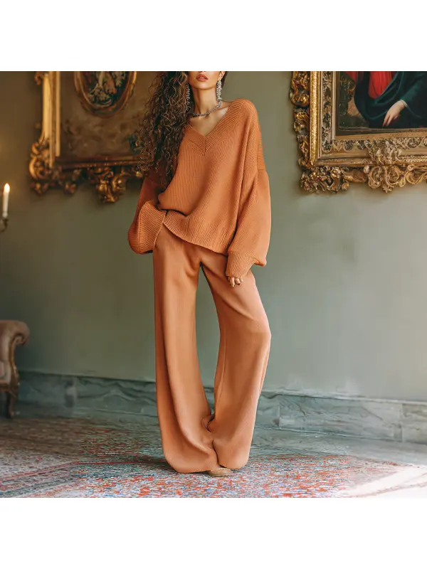 Women's Elegant Long-sleeved Trousers Suit Casual Loose And Comfortable Home Comfort Suit - Hoplady.chimpone.com 