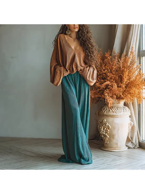 Women's Elegant Long-sleeved Trousers Suit Casual Loose And Comfortable Home Comfort Suit - Hoplady.chimpone.com 
