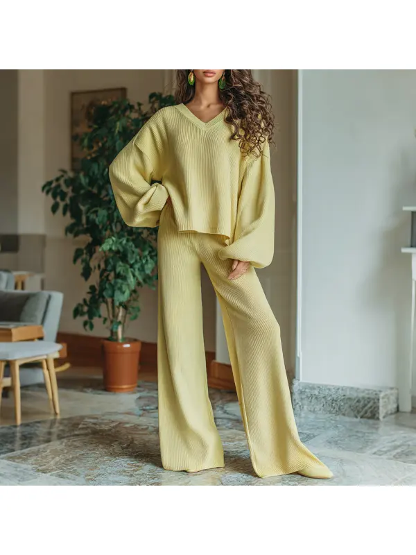 Women's Elegant Long-sleeved Trousers Suit Casual Loose And Comfortable Home Comfort Suit - Hoplady.chimpone.com 