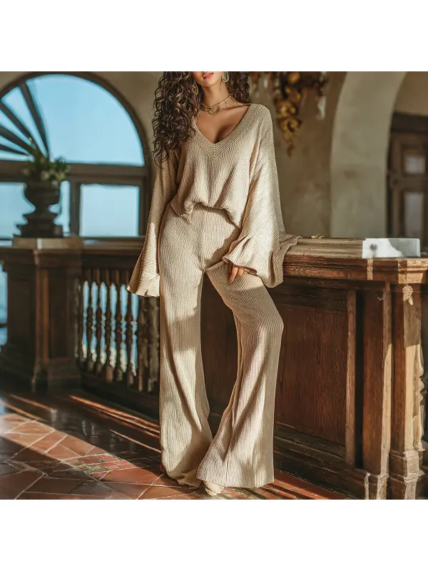 Women's Elegant Long-sleeved Trousers Suit Casual Loose And Comfortable Home Comfort Suit - Hoplady.chimpone.com 