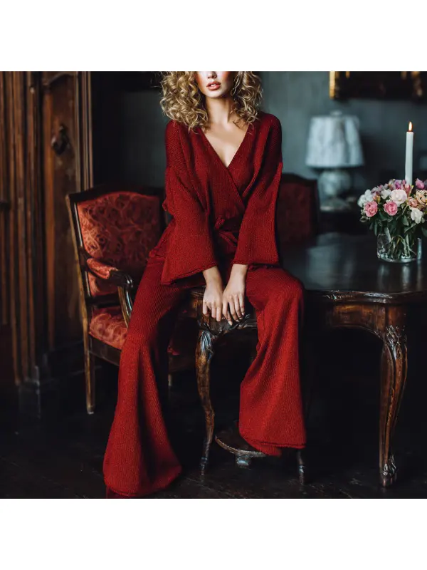 Women's Elegant Long-sleeved Trousers Suit Casual Loose And Comfortable Home Comfort Suit - Hoplady.chimpone.com 