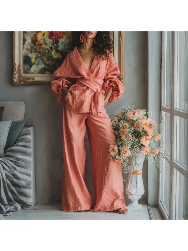 Women's Elegant Long-sleeved Trousers Suit Casual Loose And Comfortable Home Comfort Suit - Hoplady.chimpone.com 