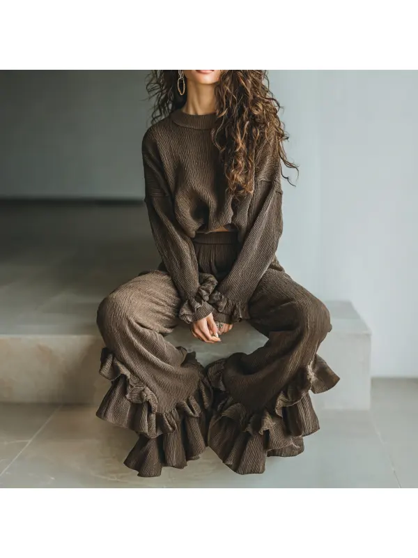 Women's Elegant Long-sleeved Trousers Suit Casual Loose And Comfortable Home Comfort Suit - Hoplady.chimpone.com 