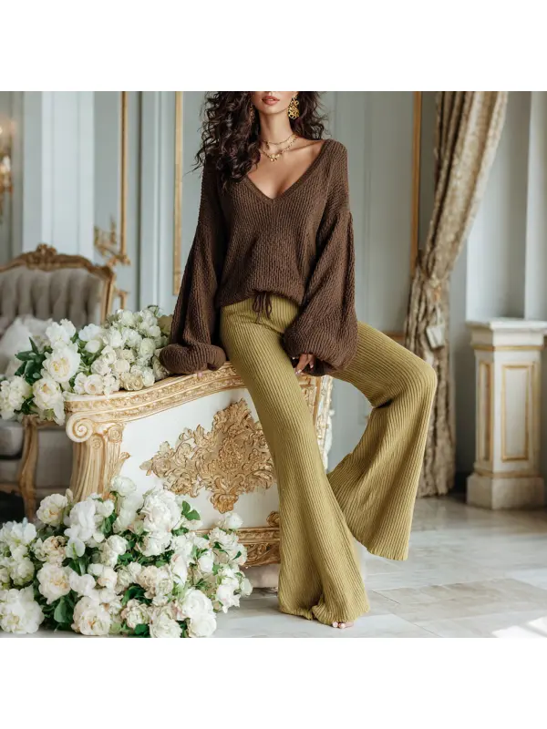 Women's Elegant Long-sleeved Trousers Suit Casual Loose And Comfortable Home Comfort Suit - Hoplady.chimpone.com 