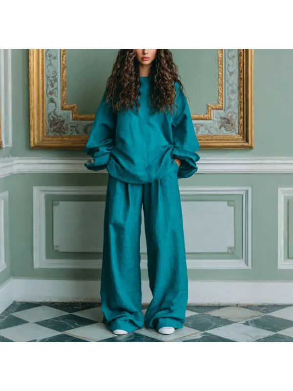 Women's Elegant Long-sleeved Trousers Suit Casual Loose And Comfortable Home Comfort Suit - Hoplady.chimpone.com 