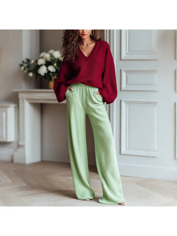 Women's Elegant Long-sleeved Trousers Suit Casual Loose And Comfortable Home Comfort Suit - Hoplady.chimpone.com 