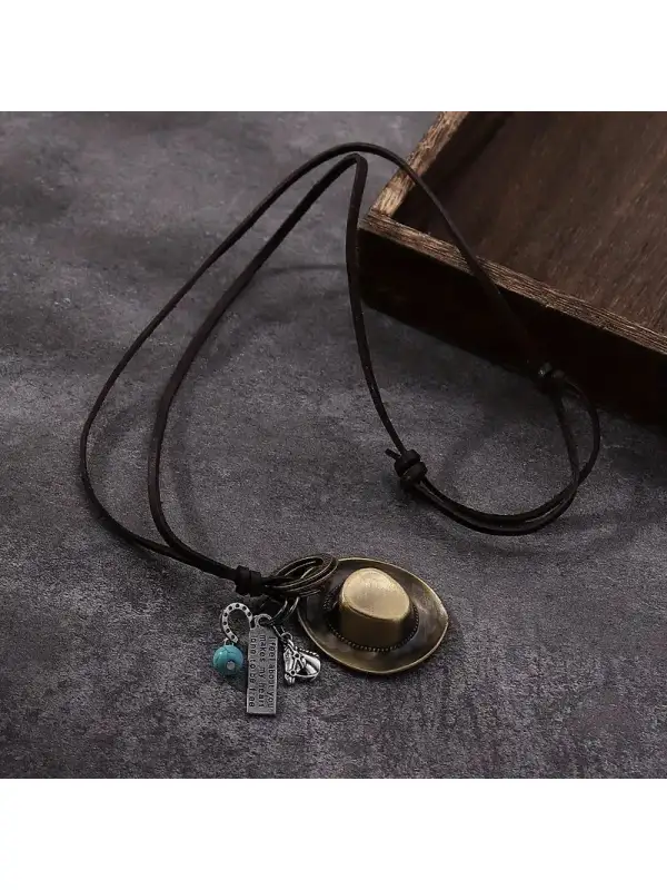 Personalized Fashion Western Cowboy Hat Necklace Pendant - Hoplady.chimpone.com 