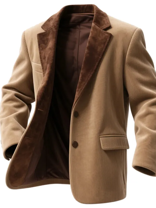 Men's Western Retro Black And White Plaid Suede Jacket - Wantbright.com 