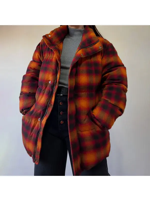 Women's Retro Plaid Warm Cotton Jacket - Hoplady.chimpone.com 