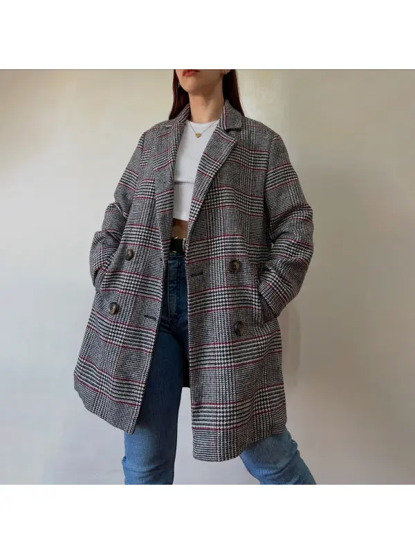 Women's Retro Plaid Mid-Length Coat - Hoplady.chimpone.com 