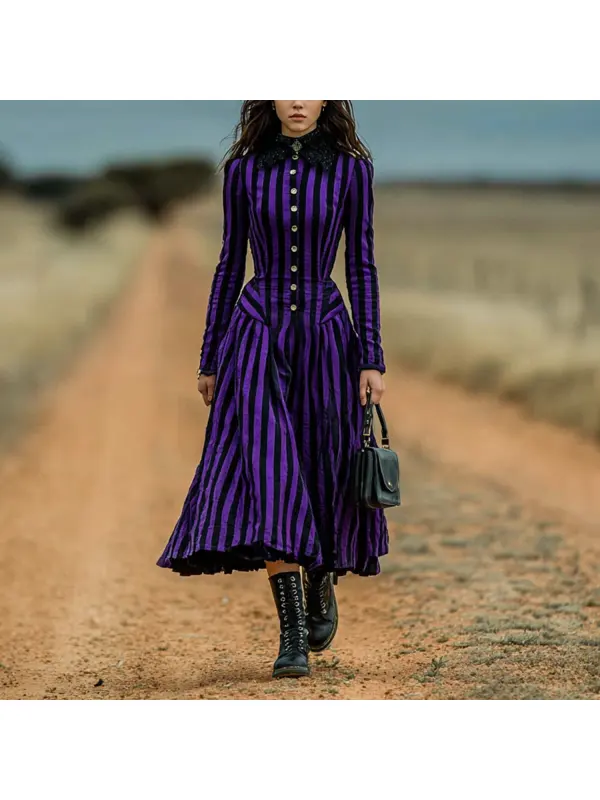 Retro Striped Long Skirt - Hoplady.chimpone.com 