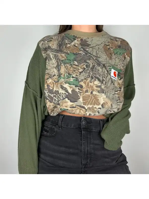 Custom Pattern-stitched Wool Crewneck Sweatshirt - Hoplady.chimpone.com 