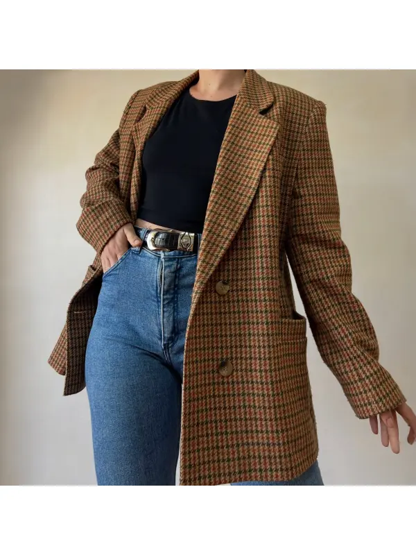 Women's Casual Commuter Plaid Blazer Coat - Hoplady.chimpone.com 