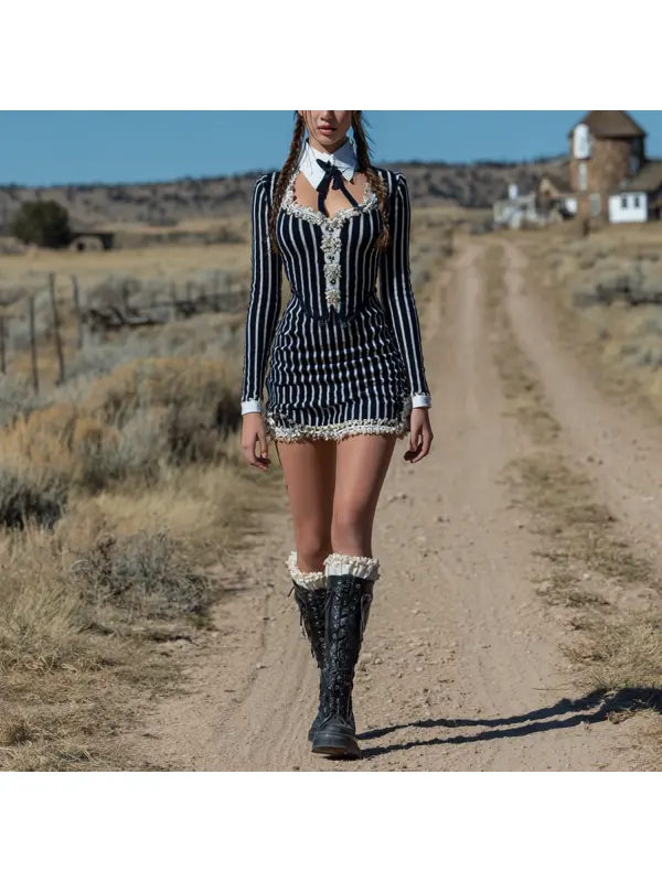 Casual Retro Striped Tight Skirt - Hoplady.chimpone.com 