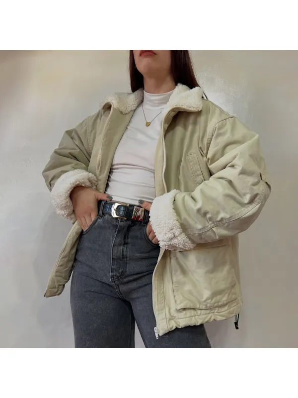 Women's Casual Pocket Plush Warm Jacket - Hoplady.chimpone.com 