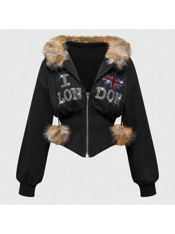Street Letter Print Hoodie - Hoplady.chimpone.com 