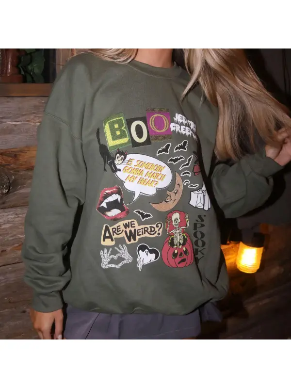 Halloween Town Graphic Sweatshirt For Festive Season - Hoplady.chimpone.com 