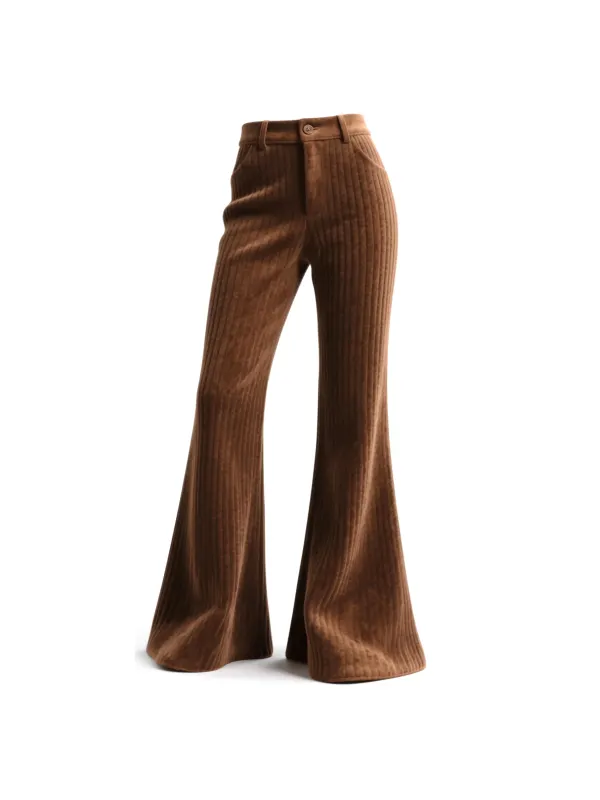 Retro Western Style Vertical Striped Flared Wide-leg Pants - Hoplady.chimpone.com 