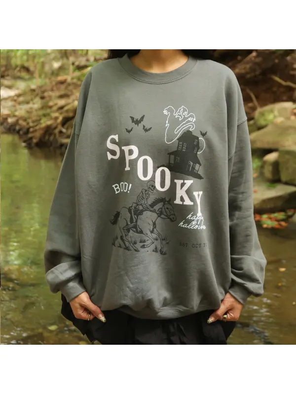 Spooky Halloween Graphic Sweatshirt For Festive Season - Hoplady.chimpone.com 