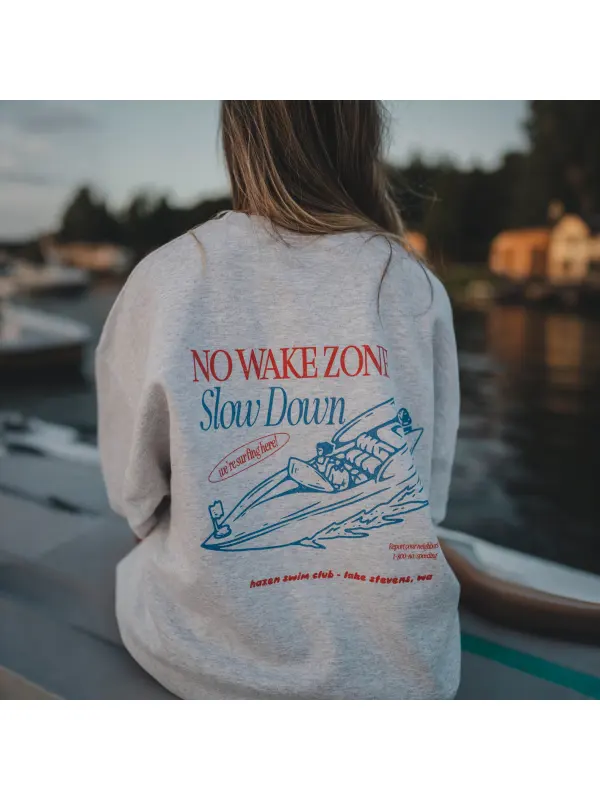 Oversized No Wake Crew Sweatshirt - Hoplady.chimpone.com 