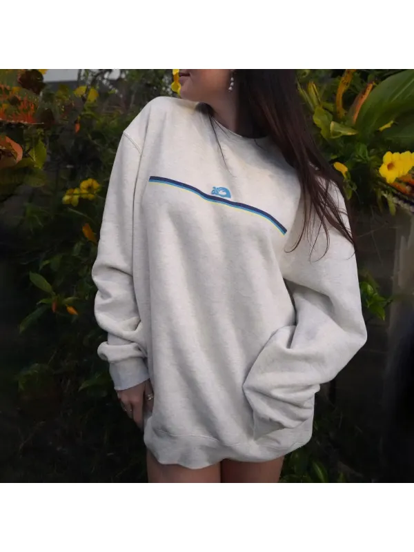 Oversized Retro Logo Crewneck Sweatshirt - Hoplady.chimpone.com 