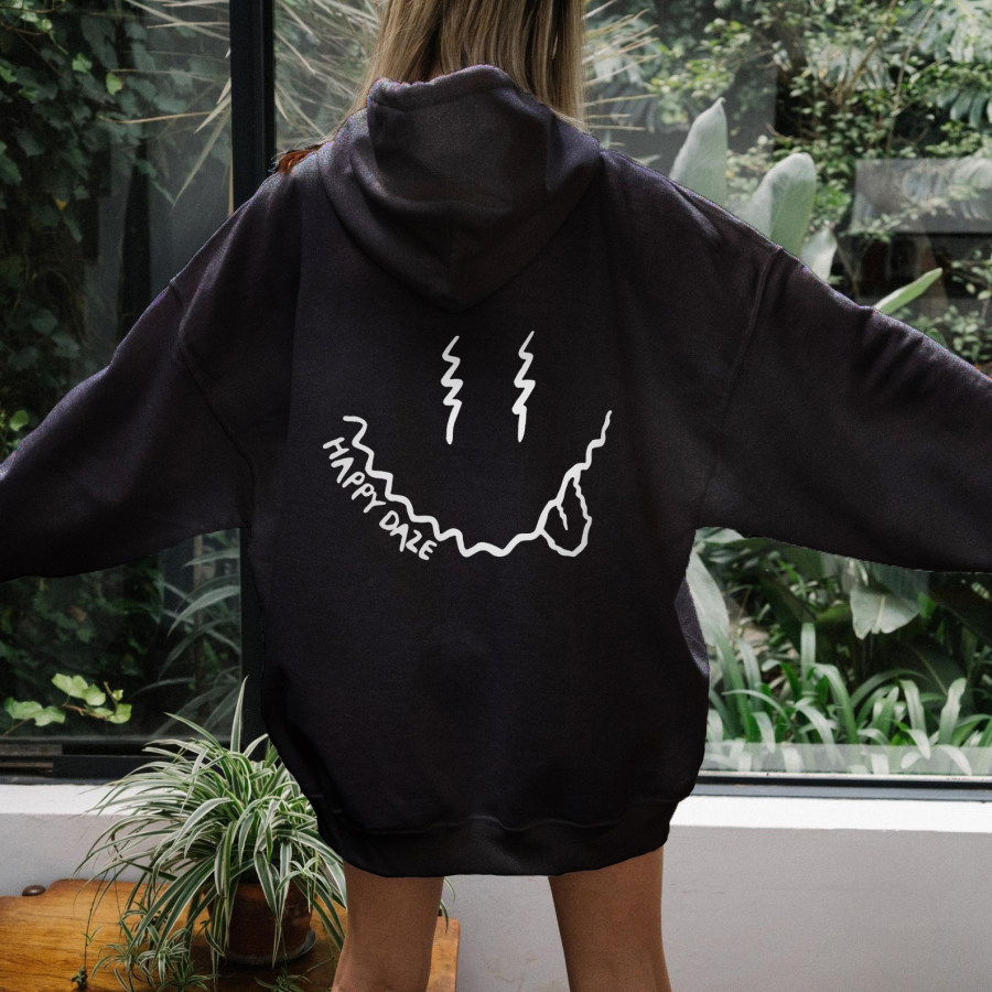 

Women's Happy Daze Print Casual Hoodie