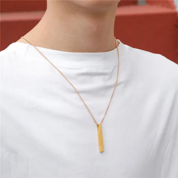 Hip Hop Geometric Stainless Steel Pendant Necklace - Keymimi.com 
