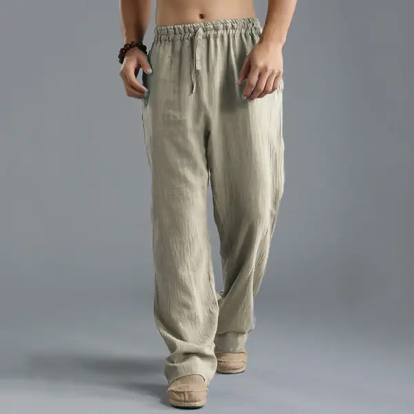 Men's Breathable Linen Casual Sports Pants - Freemacho.com 
