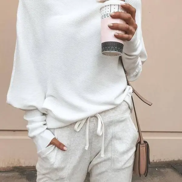 Solid Off-The-Shoulder Top - Leanarea.chimpone.com 