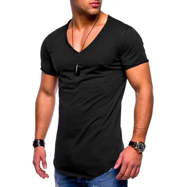 Basic V-Neck Tshirt - Senttea.chimpone.com 