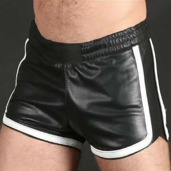 Personalized color matching leather shorts - Keymimi.com 