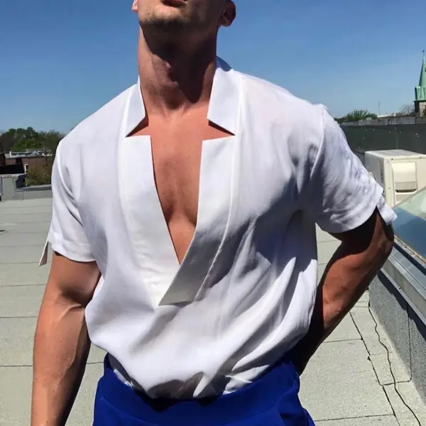 Men's Minimalist Casual Short-sleeved Shirt - Keymimi.com 