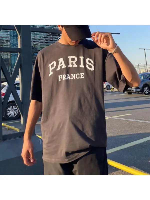 Letter Print Short-sleeved T-shirt - Ootdmw.com 