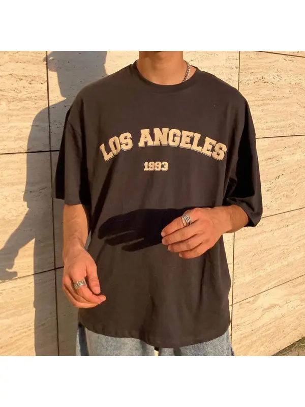 Letter Print Short-sleeved T-shirt - Ootdmw.com 
