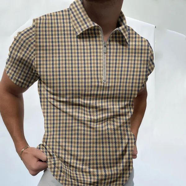 Houndstooth texture polo shirt - Menilyshop.com 