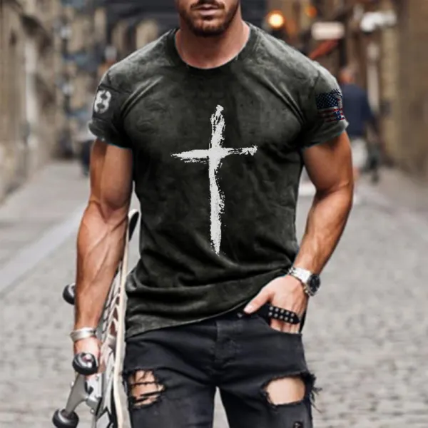 Mens Christian Cross T-shirt - Mobivivi.com 