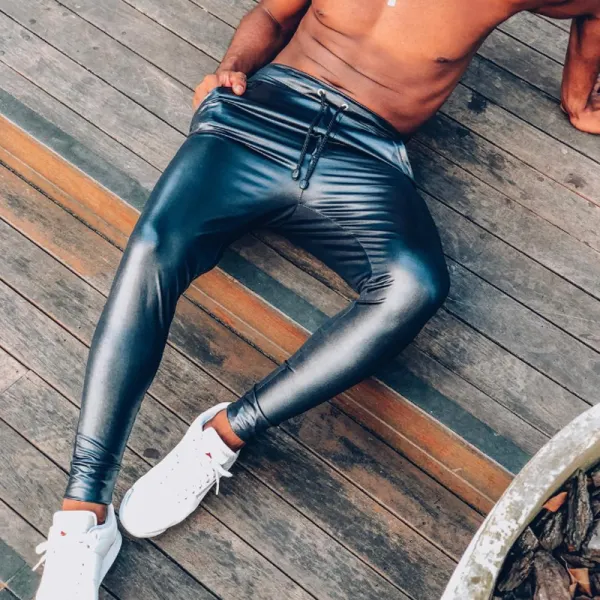Casual Solid Leather Pants - Keymimi.com 