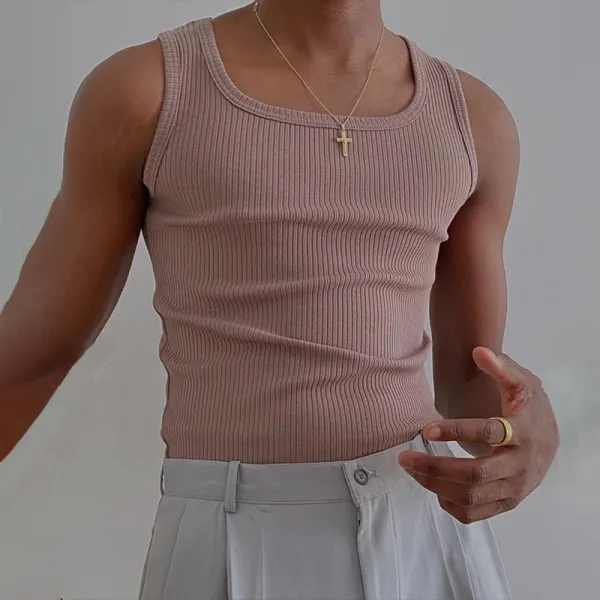 Simple Daily Slim Nude Vest - Fineyoyo.com 