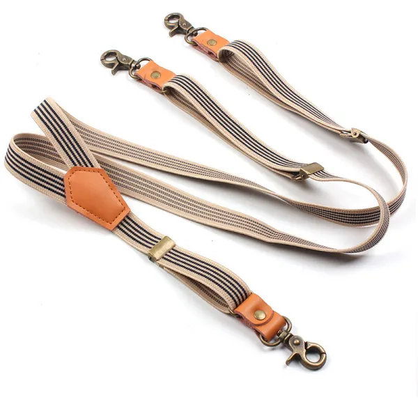 Men's Retro Y-shaped Suspenders With Three Clips And Hook Suspenders - Keymimi.com 