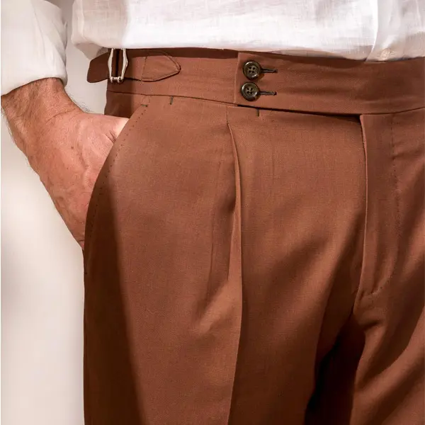 Retro Slim Mens Plain Color Gentleman Pants - Fineyoyo.com 