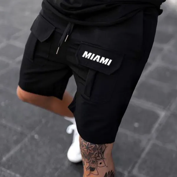 Miami Print Track Shorts - Faciway.com 