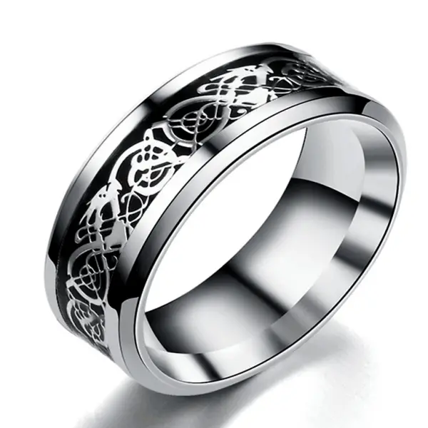 Trend New Titanium Steel Men's Personalized Fashion Pattern Ring - Keymimi.com 
